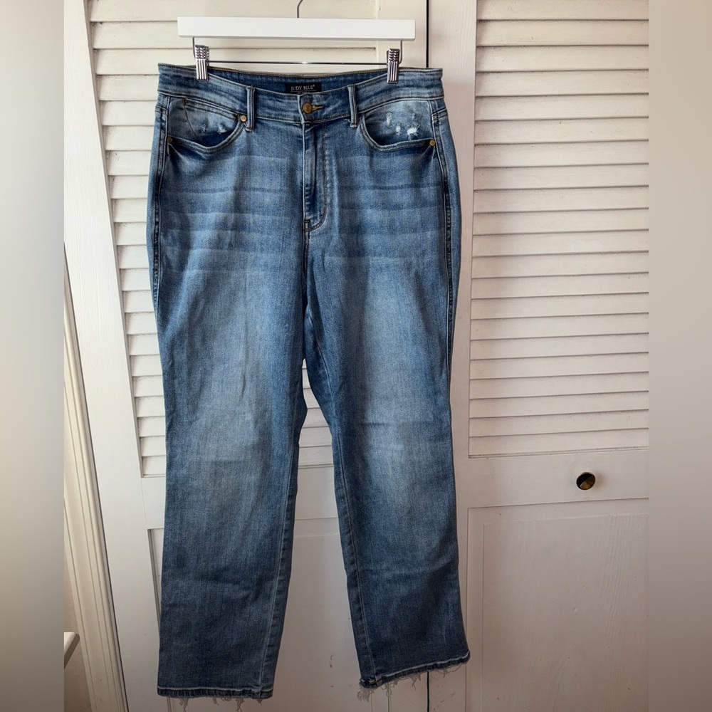 Classic High-Rise Straight Leg Women Jeans - Light Blue Size 14 - Picture 4 of 10